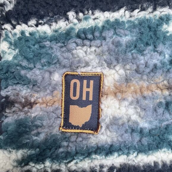 Home Free Aztec Design Pull Over Teddy Cozy OHIO Sweatshirt Sweater Size Medium - Picture 6 of 15